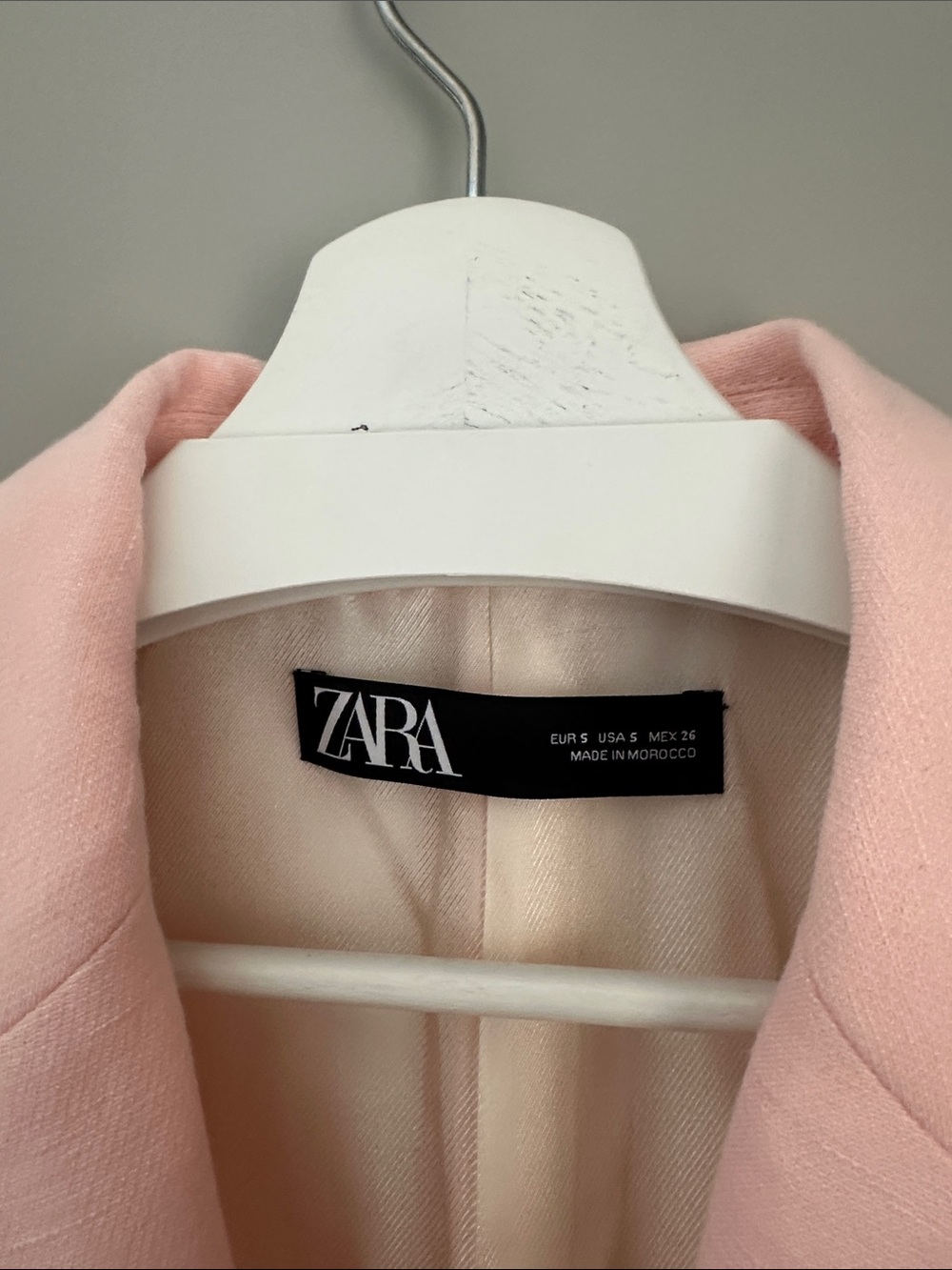 Zara Light Pink Single-Button Tailored Linen Blend Blazer - Picture 2 of 13